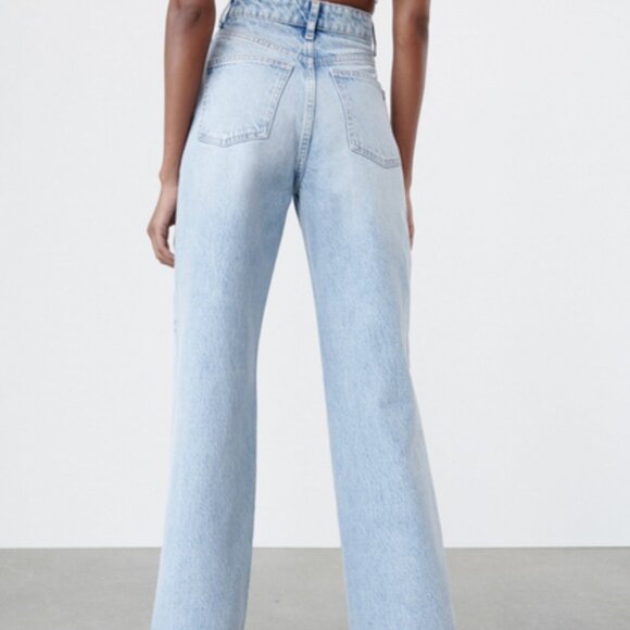 ZARA High Waist Wide-Leg Jeans – Size 34 – Ref 6045/224/400 🩵 - Picture 3 of 12